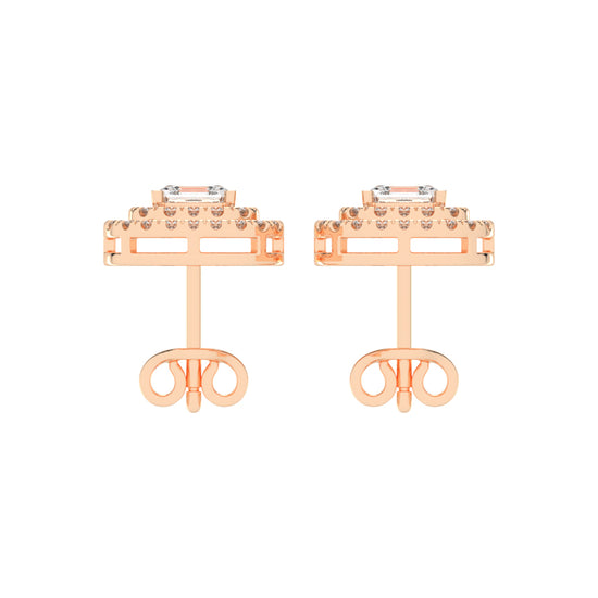Emerald Majesty Double Halo Stud Earrings