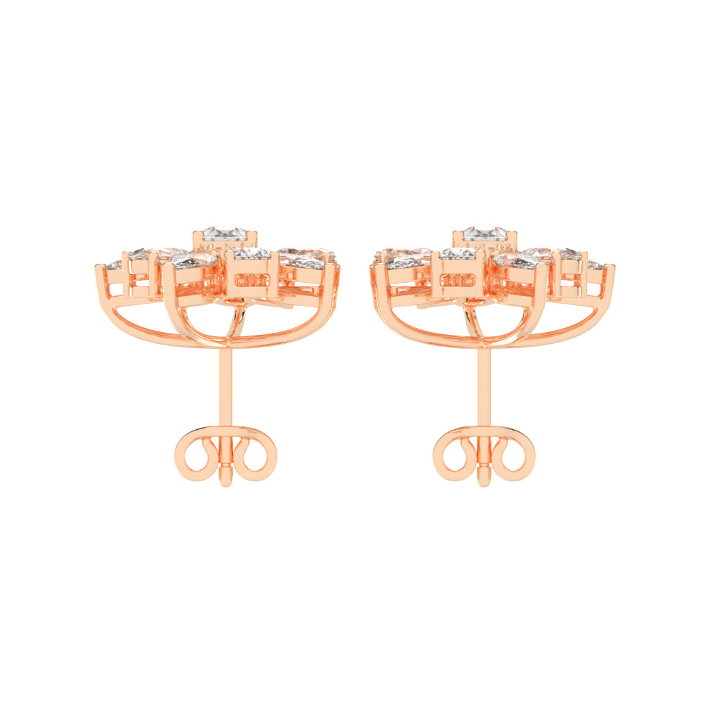 Petal Bloom Diamond Cluster Earrings