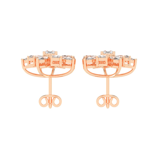 Petal Bloom Diamond Cluster Earrings