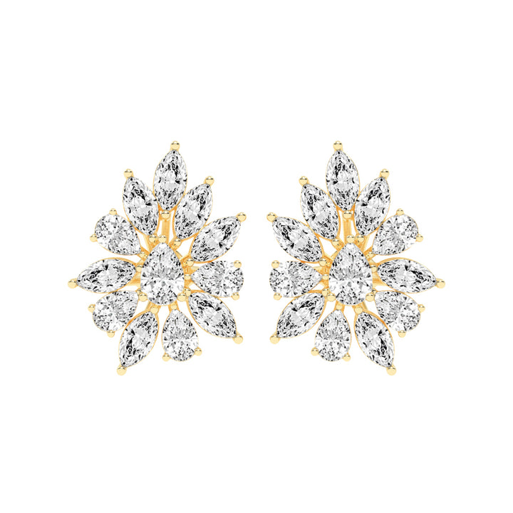 Petal Bloom Diamond Cluster Earrings