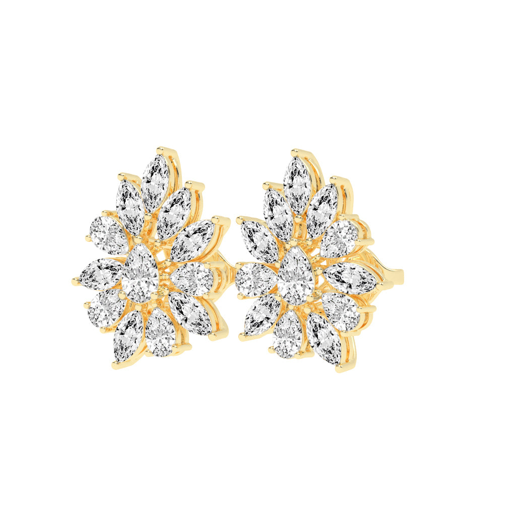 Petal Bloom Diamond Cluster Earrings