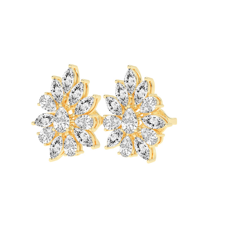 Petal Bloom Diamond Cluster Earrings