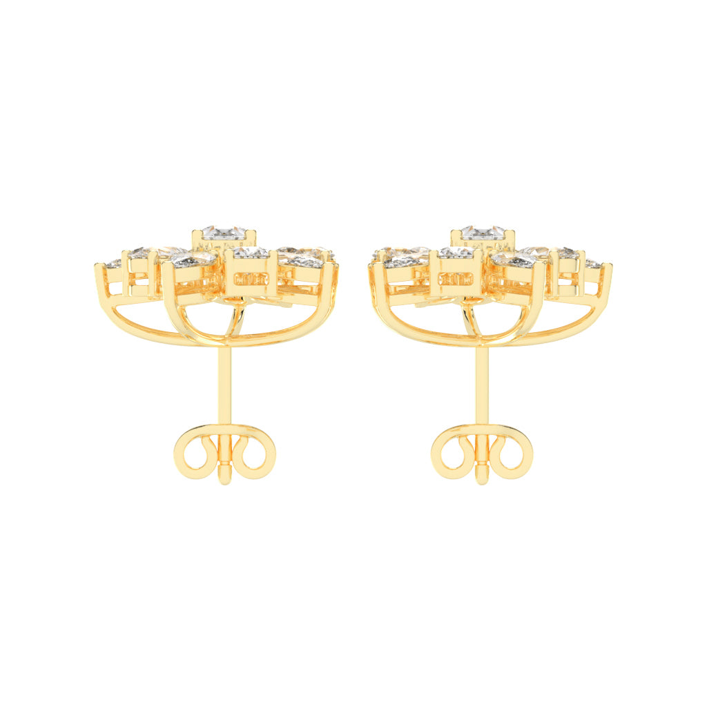 Petal Bloom Diamond Cluster Earrings