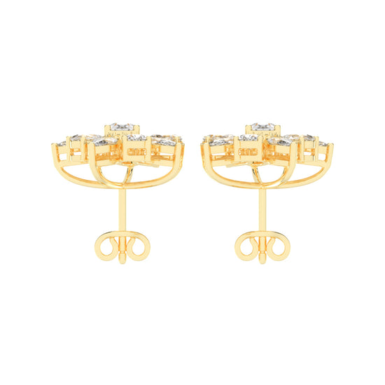 Petal Bloom Diamond Cluster Earrings