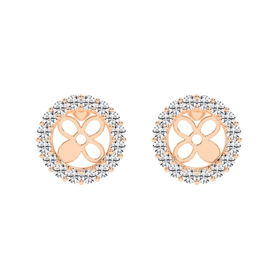 Floral Aura Diamond Stud Earrings