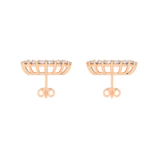 Floral Aura Diamond Stud Earrings