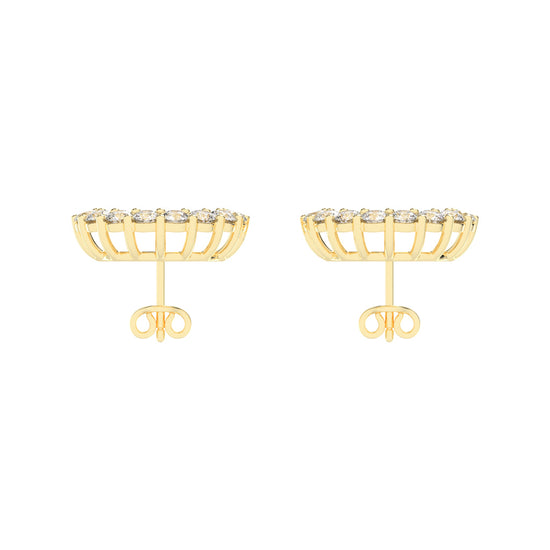 Floral Aura Diamond Stud Earrings