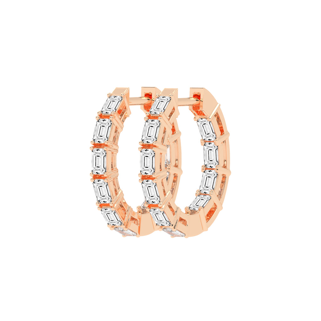 Linear Radiance Emerald-Cut Diamond Drop Earrings