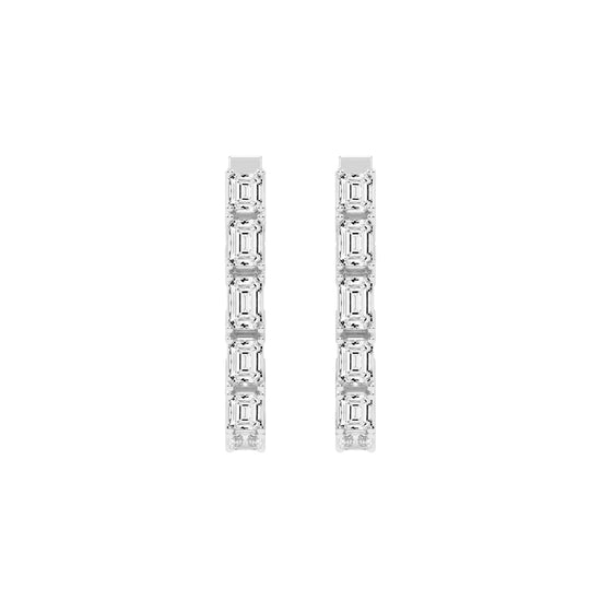 Linear Radiance Emerald-Cut Diamond Drop Earrings