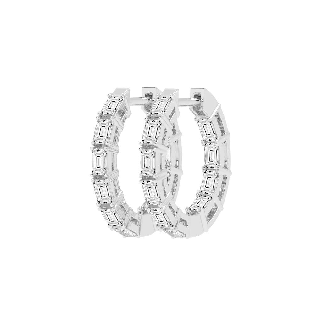 Linear Radiance Emerald-Cut Diamond Drop Earrings