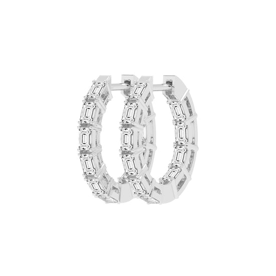 Linear Radiance Emerald-Cut Diamond Drop Earrings