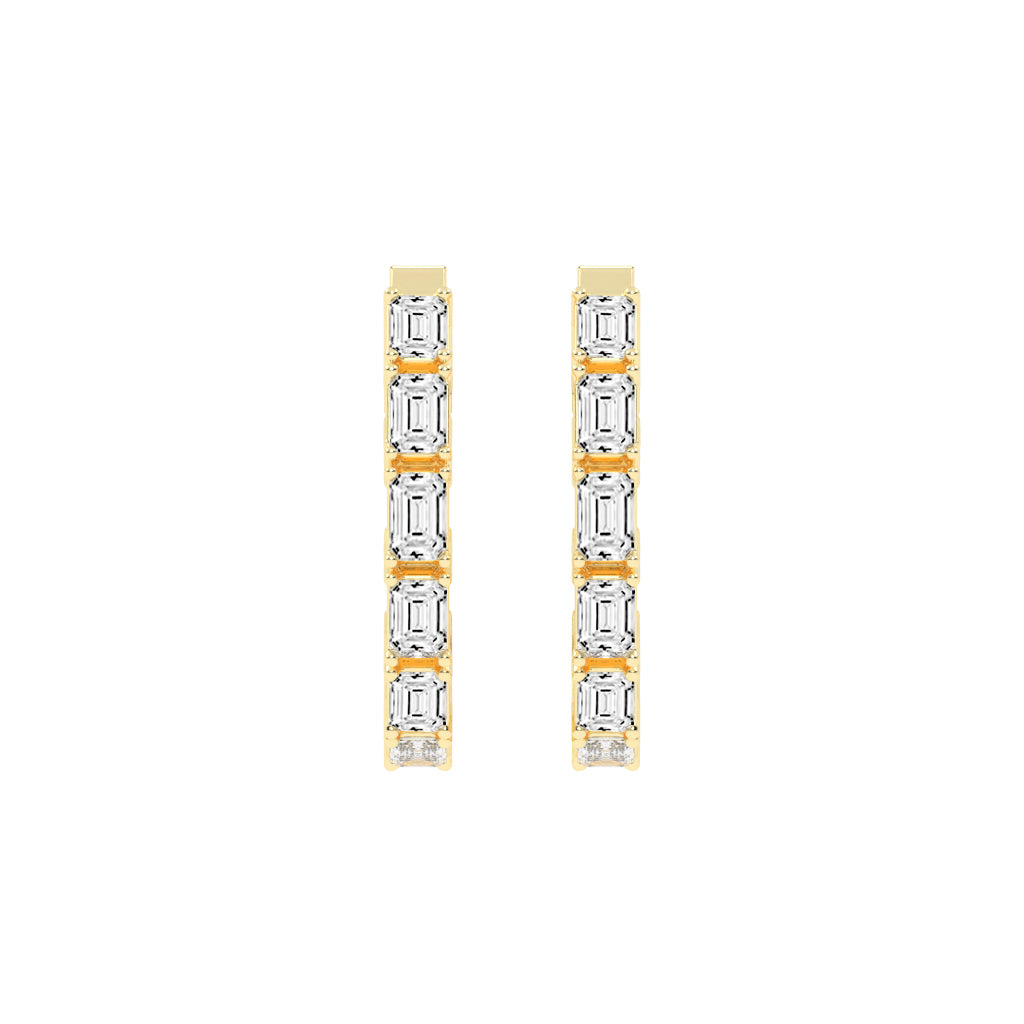 Linear Radiance Emerald-Cut Diamond Drop Earrings