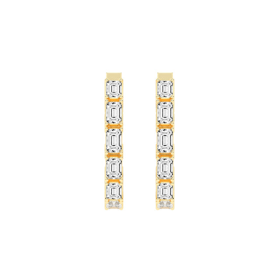 Linear Radiance Emerald-Cut Diamond Drop Earrings