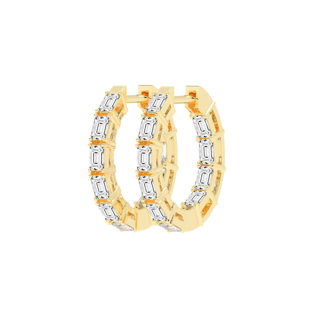 Linear Radiance Emerald-Cut Diamond Drop Earrings