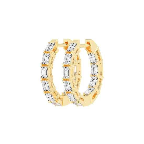 Linear Radiance Emerald-Cut Diamond Drop Earrings