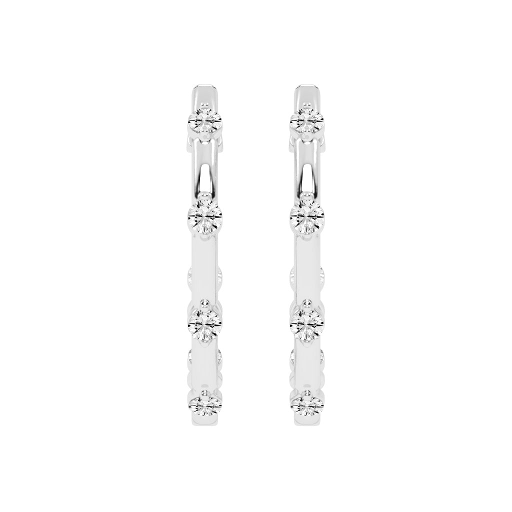 Orbiting Sparkle Diamond Hoop Earrings