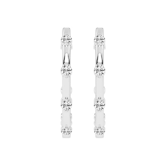 Orbiting Sparkle Diamond Hoop Earrings