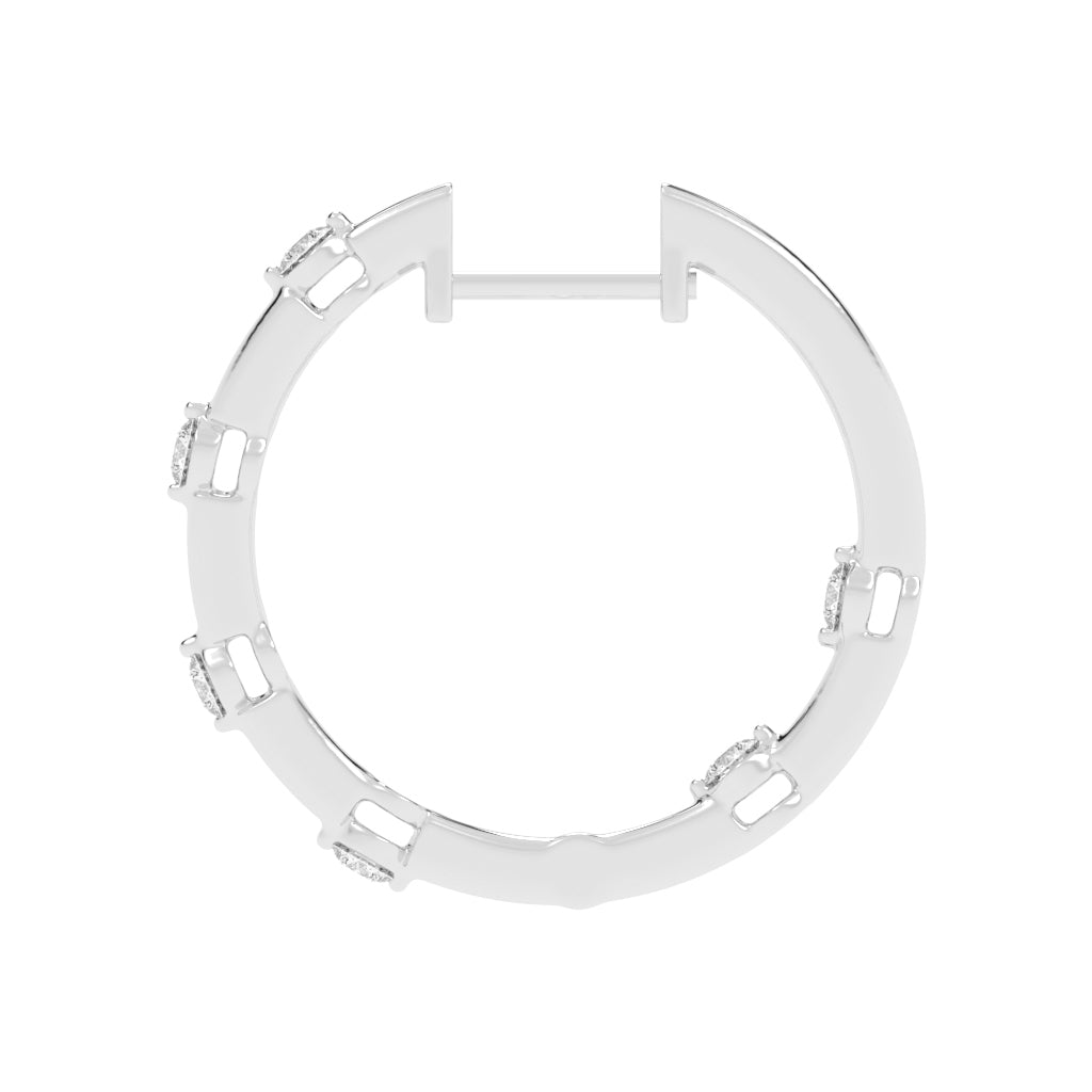 Orbiting Sparkle Diamond Hoop Earrings