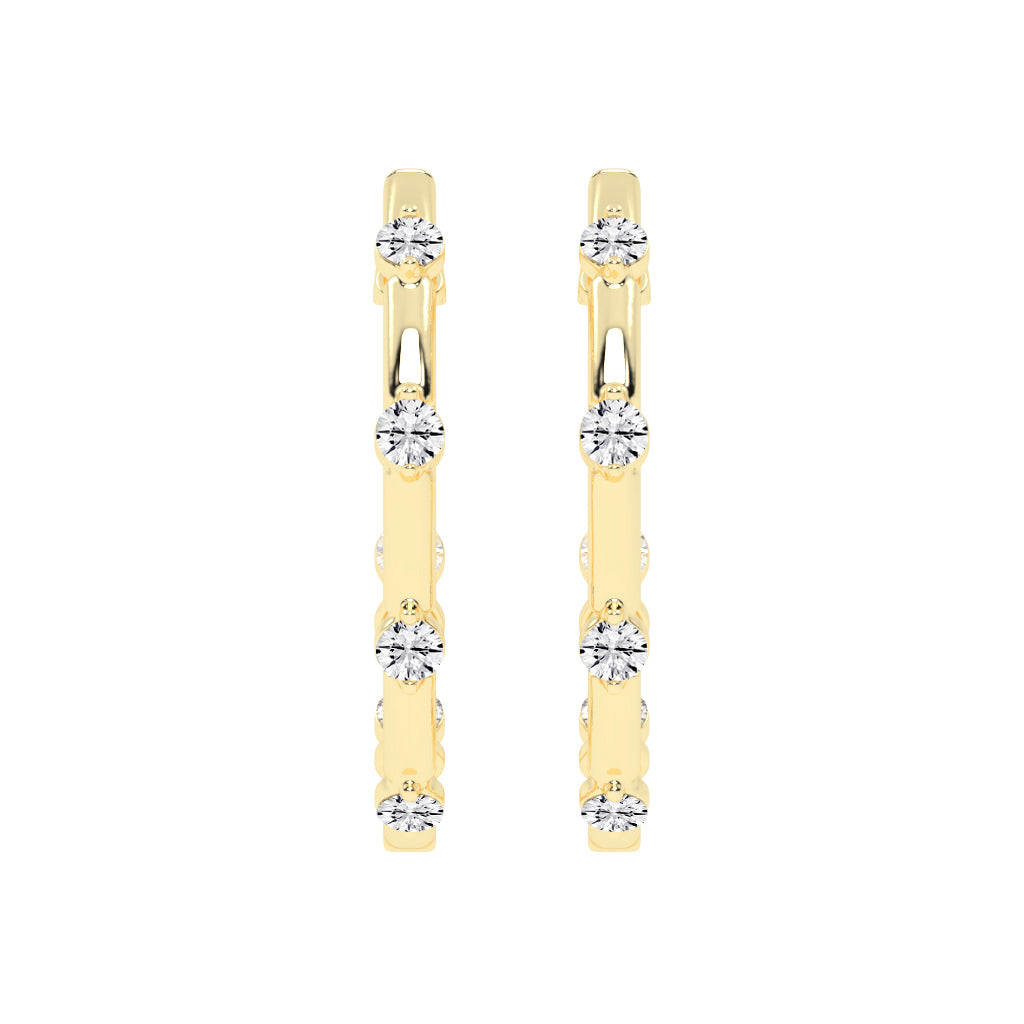 Orbiting Sparkle Diamond Hoop Earrings