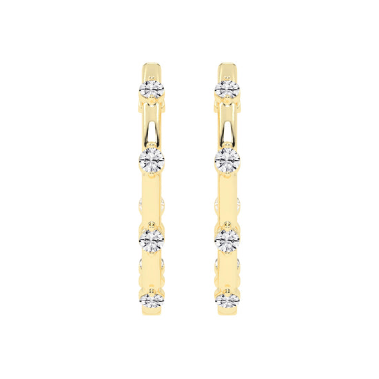 Orbiting Sparkle Diamond Hoop Earrings