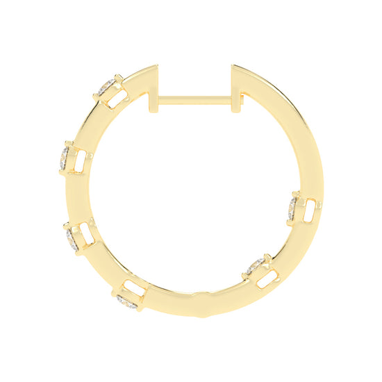 Orbiting Sparkle Diamond Hoop Earrings