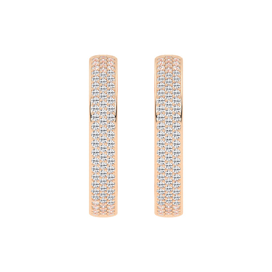 Solid Beam Diamond Bar Earrings