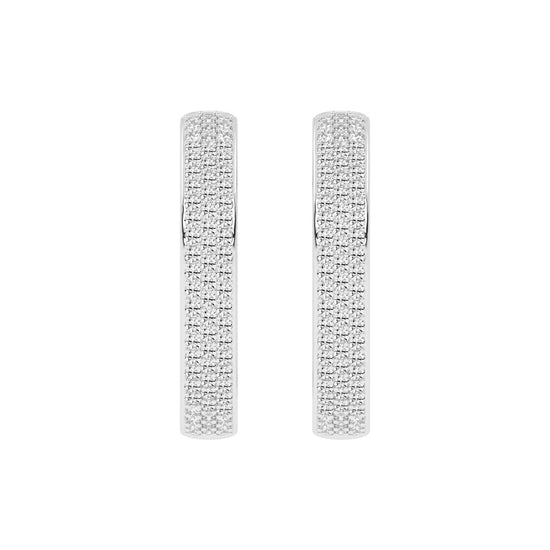 Solid Beam Diamond Bar Earrings