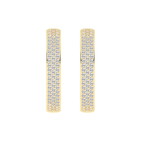 Solid Beam Diamond Bar Earrings