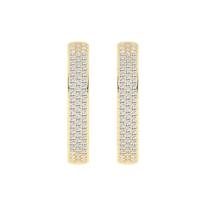 Solid Beam Diamond Bar Earrings
