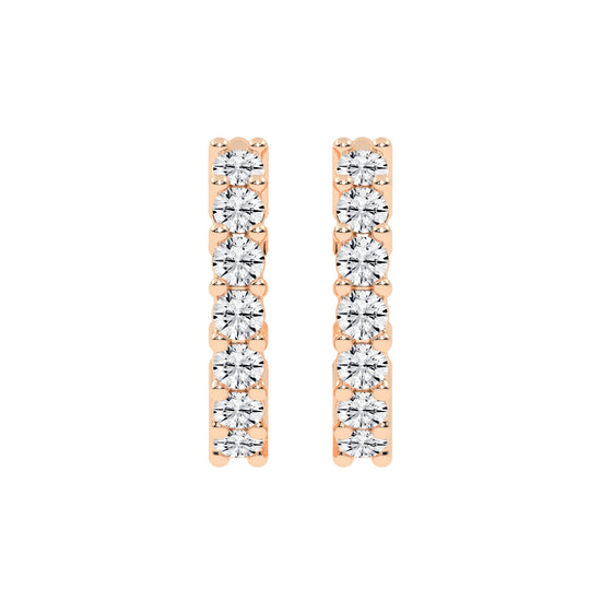 Timeless Row Diamond Bar Earrings