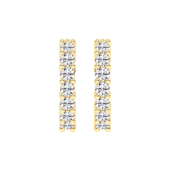 Timeless Row Diamond Bar Earrings