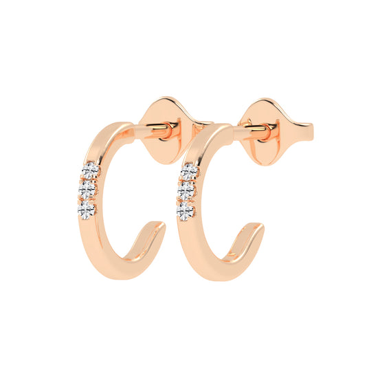 Timeless Sparkle Diamond Huggie Earrings
