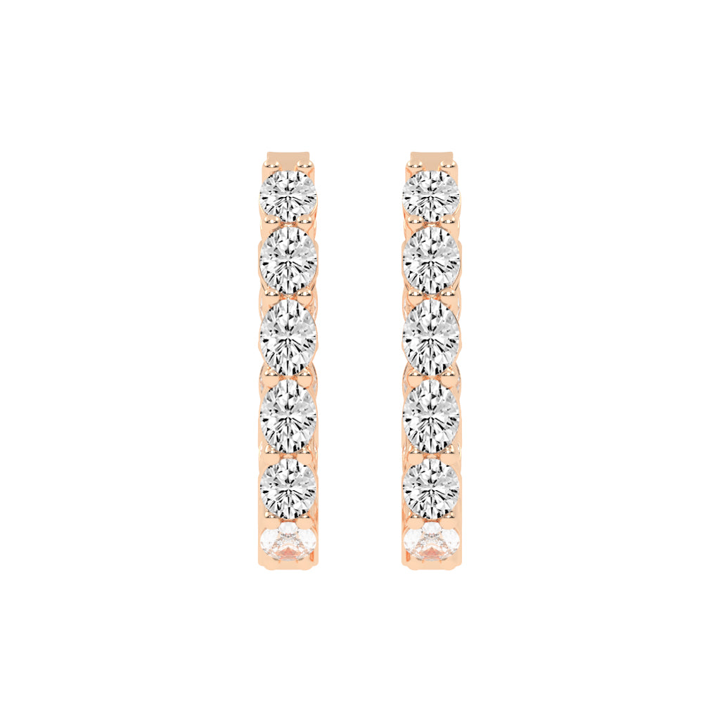 Celestial Row Diamond Hoop Earrings