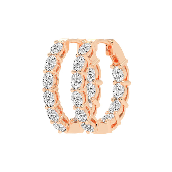 Celestial Row Diamond Hoop Earrings