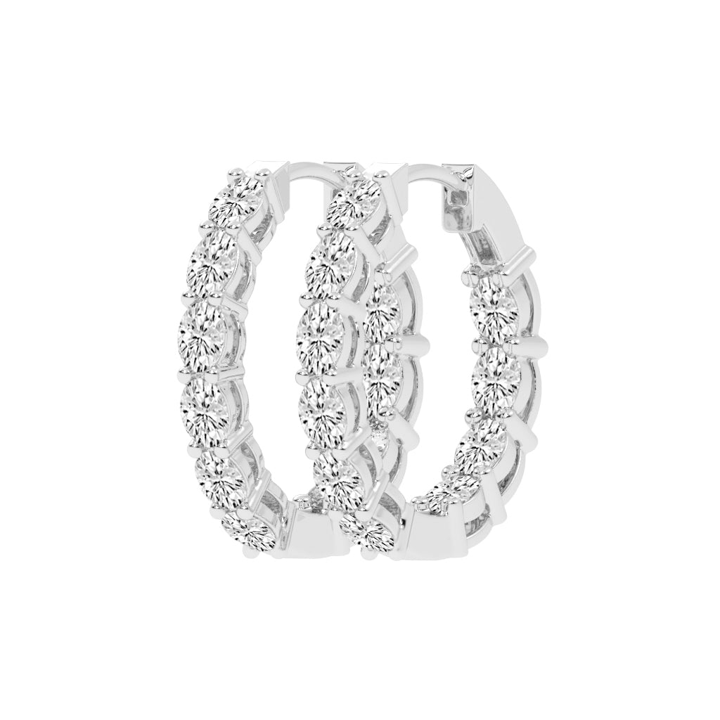 Celestial Row Diamond Hoop Earrings