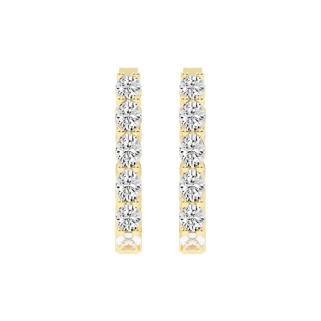 Celestial Row Diamond Hoop Earrings