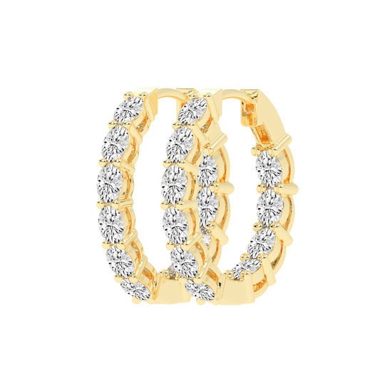Celestial Row Diamond Hoop Earrings