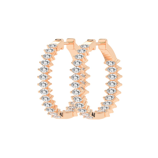 Radiance Crest Diamond Hoop Earrings