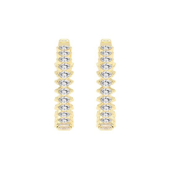 Radiance Crest Diamond Hoop Earrings