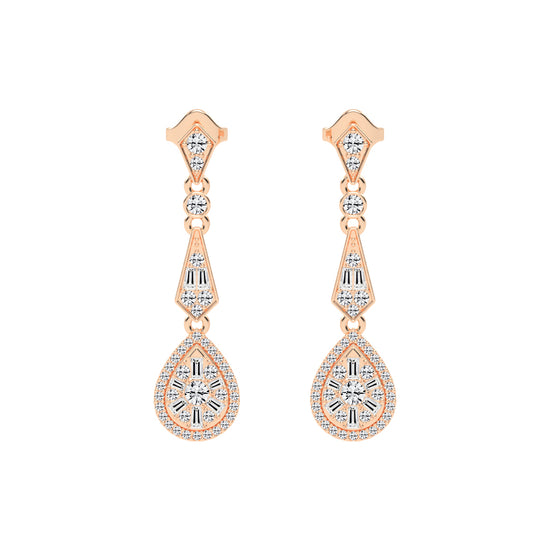 Majestic Grace Diamond Dangles Earrings