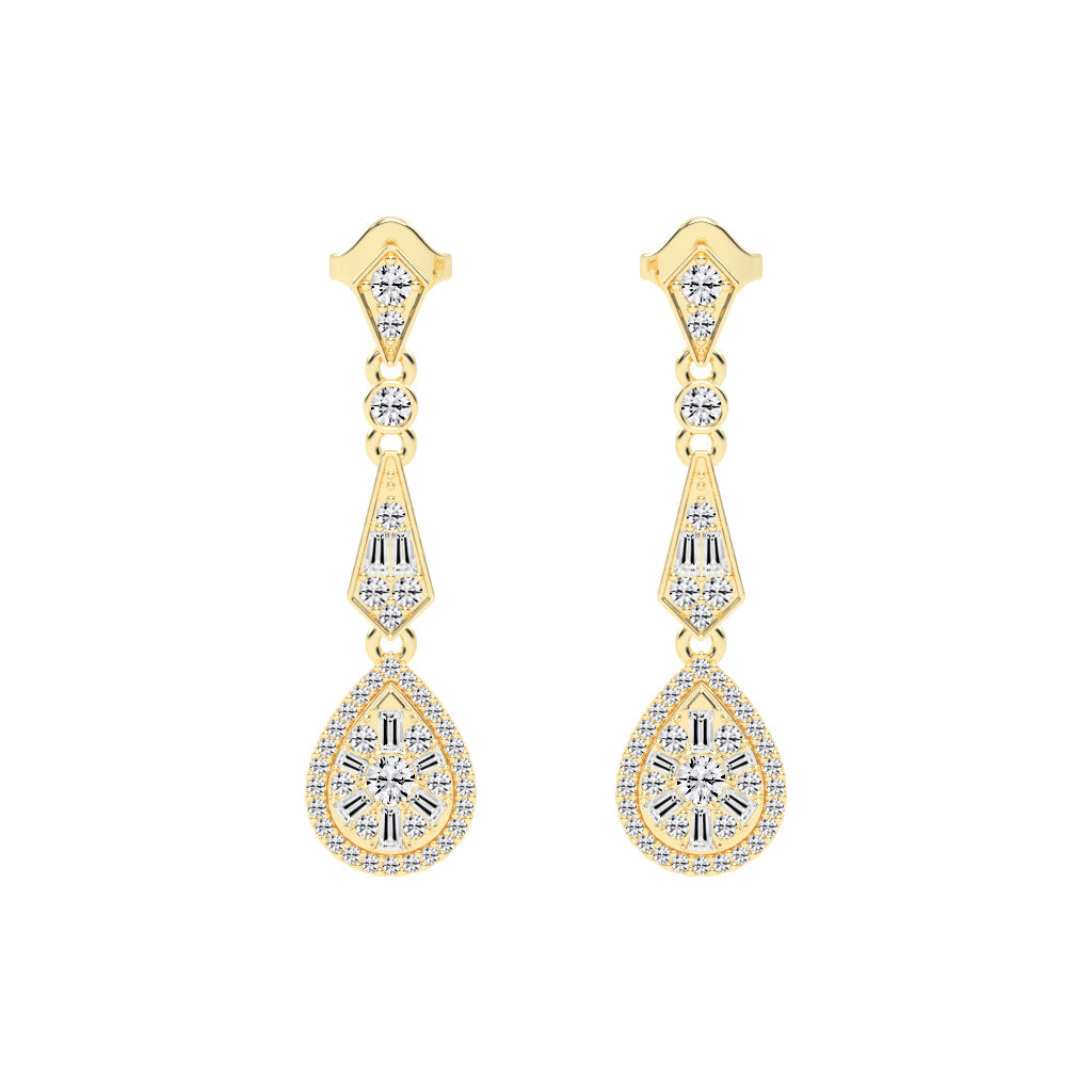 Majestic Grace Diamond Dangles Earrings