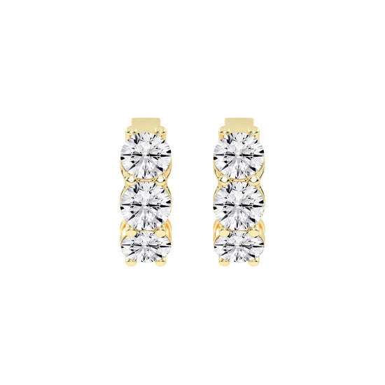 Trio Gleam Diamond Stud Earrings