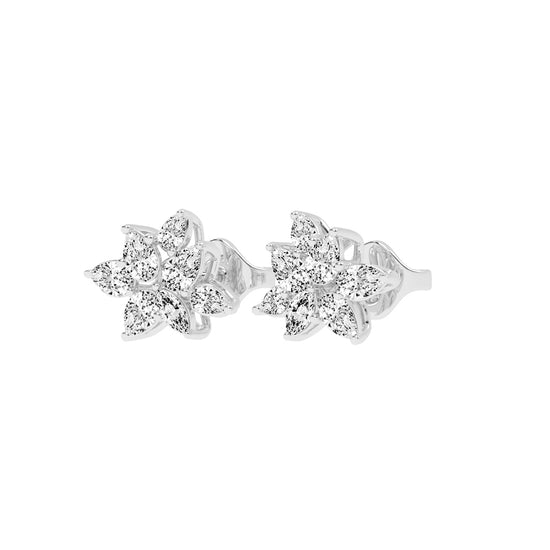 Marquise Bloom Diamond Stud Earrings