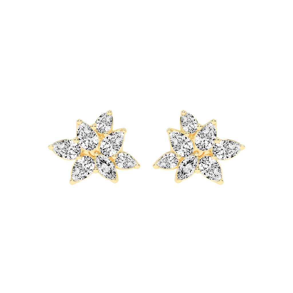 Marquise Bloom Diamond Stud Earrings