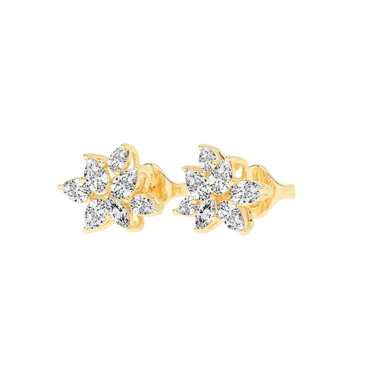 Marquise Bloom Diamond Stud Earrings