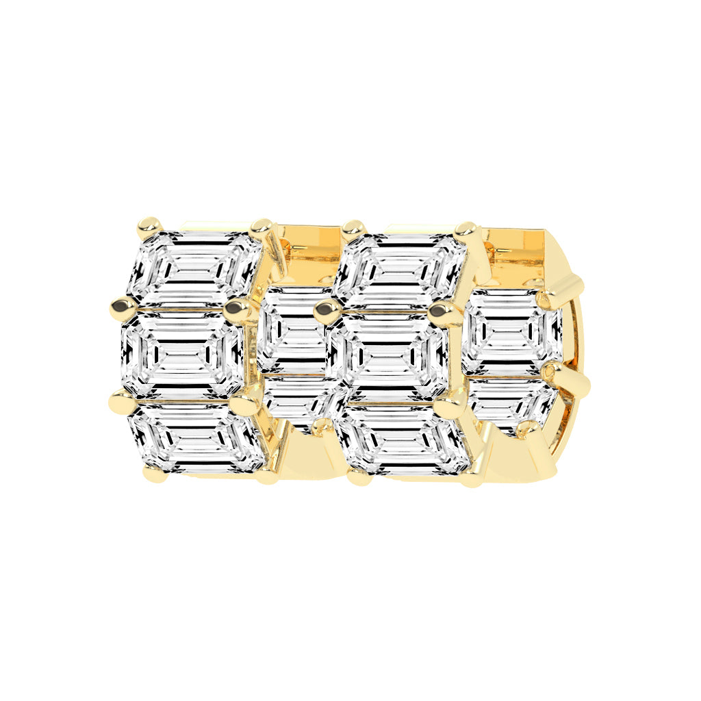 Tiered Emerald-Cut Diamond Studs