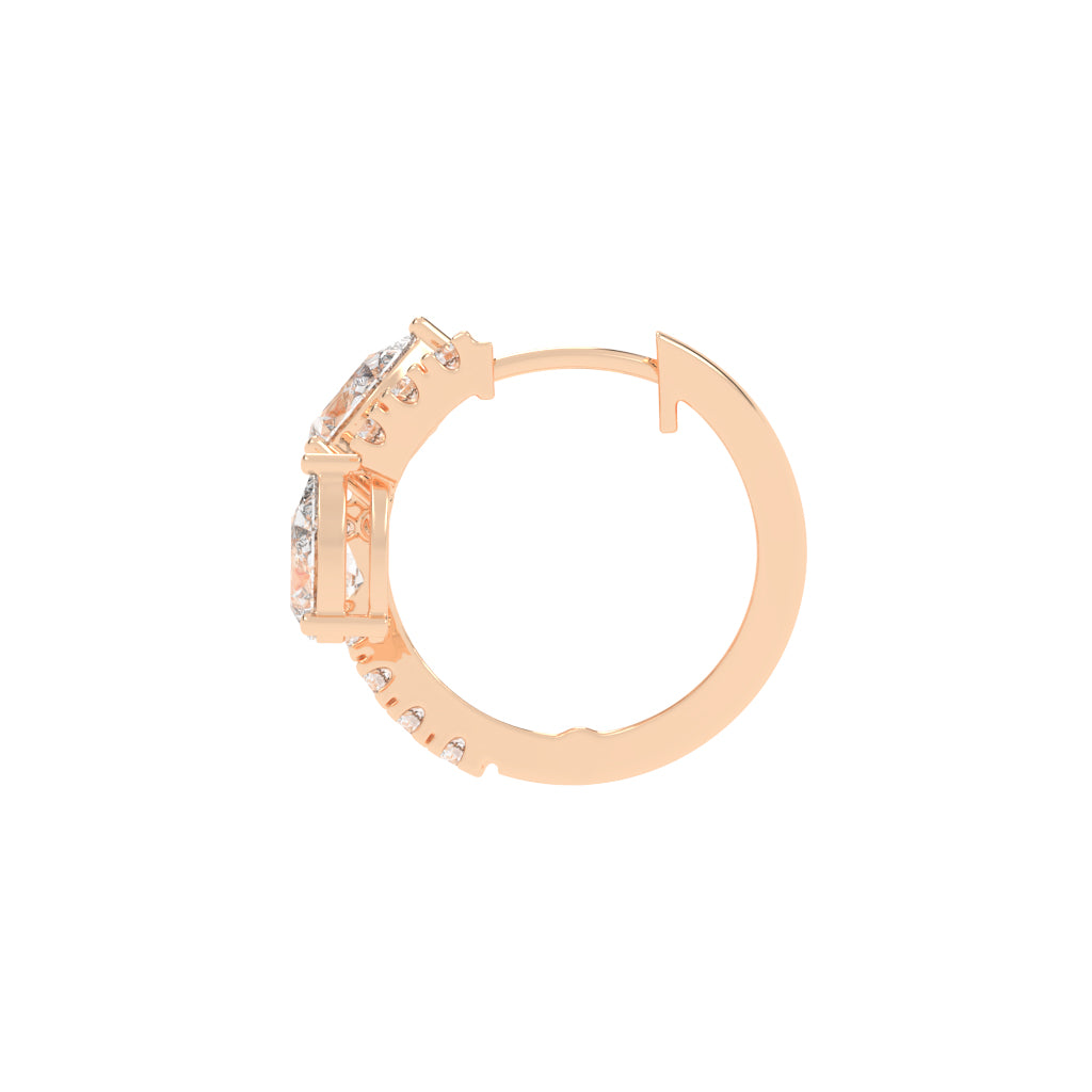 Cascading Pear Diamond Huggie Earrings
