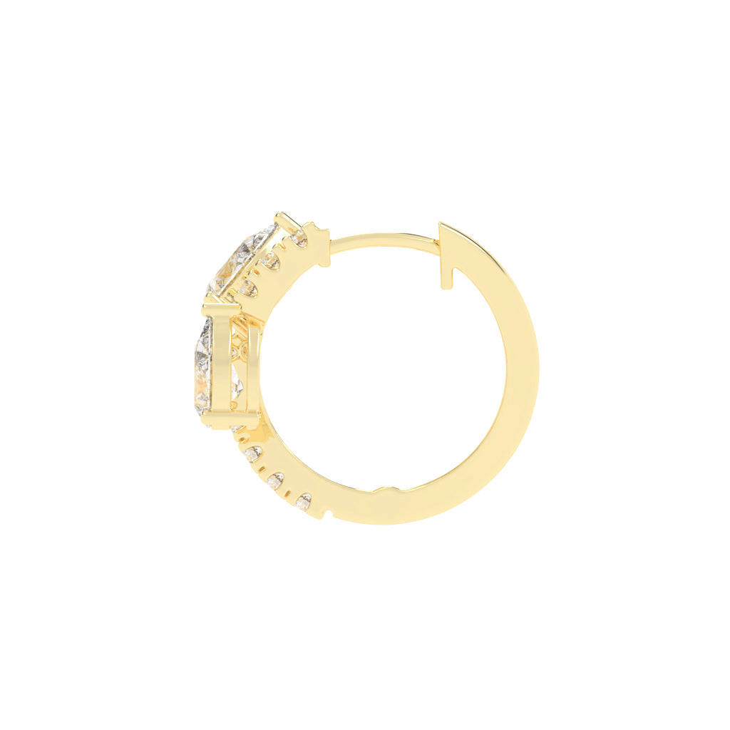 Cascading Pear Diamond Huggie Earrings