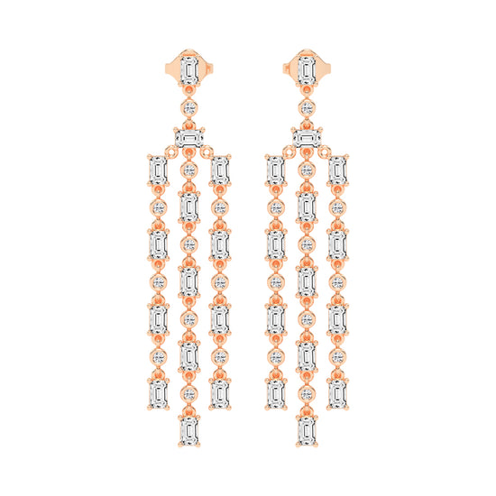Regal Fringe Diamond Dangles Earrings