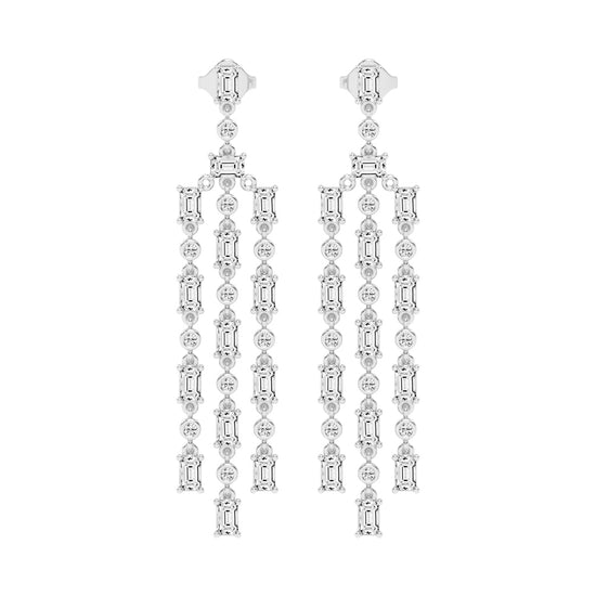 Regal Fringe Diamond Dangles Earrings